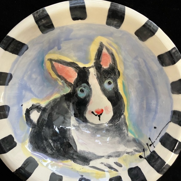 Handmade Deep Bowl” Bunny”“ 8x4” Original Design Pottery - Picture 5 of 8